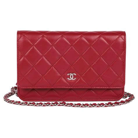 lambskin carre chanel|Chanel lambskin wallet on chain.